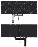Клавиатура для ноутбука MSI GF63, GF63 8RC, GF63 8RD, черная с белой подсветкой