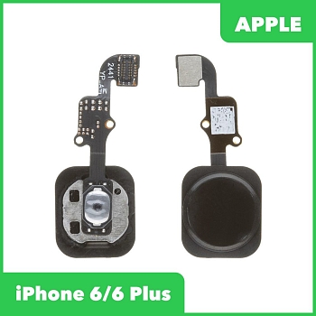Шлейф, FLC для телефона Apple iPhone 6, Apple iPhone 6 Plus с кнопкой HOME, черный